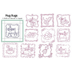 Stickserie ITH Sewing Blocks Mug Rugs oder Nadelkissen